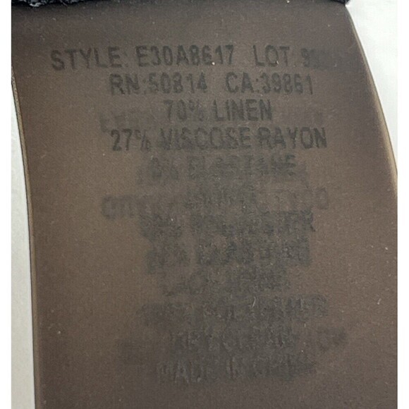 Elie Tahari Loretta Linen Sheath Dress Size 6 Navy Blend Scallop V-Neck Classy - Picture 9 of 15